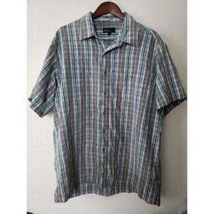 Marc Edward’s Mens Plaid Striped Luxury Elite‎ Edition Shirt Size Large L Blue